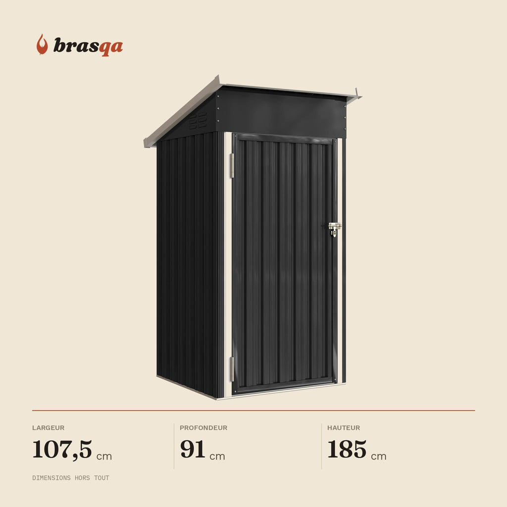 Abri de jardin compact Cabanon — dimensions hors tout