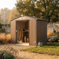 Abri de jardin à porte coulissante Bastide — en cours d'utilisation