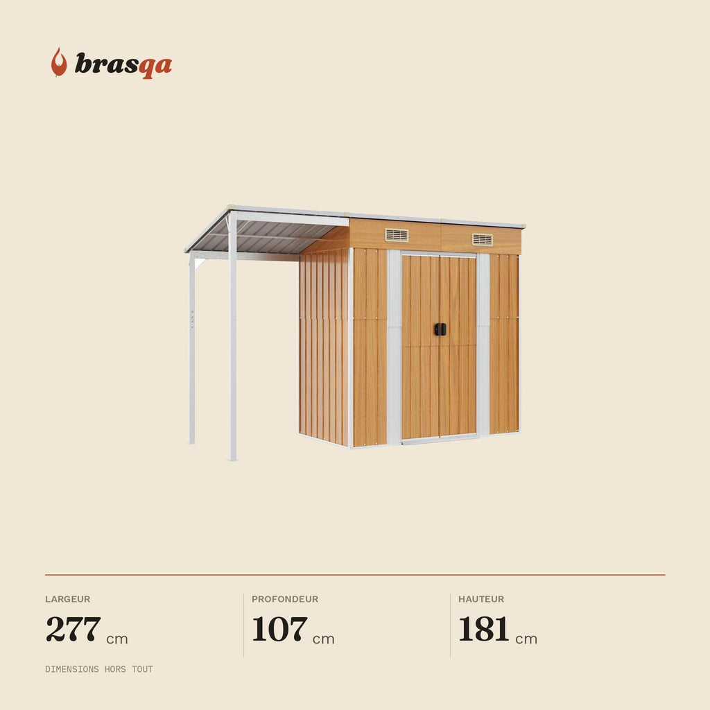 Abri de jardin adossé Oppède — dimensions hors tout