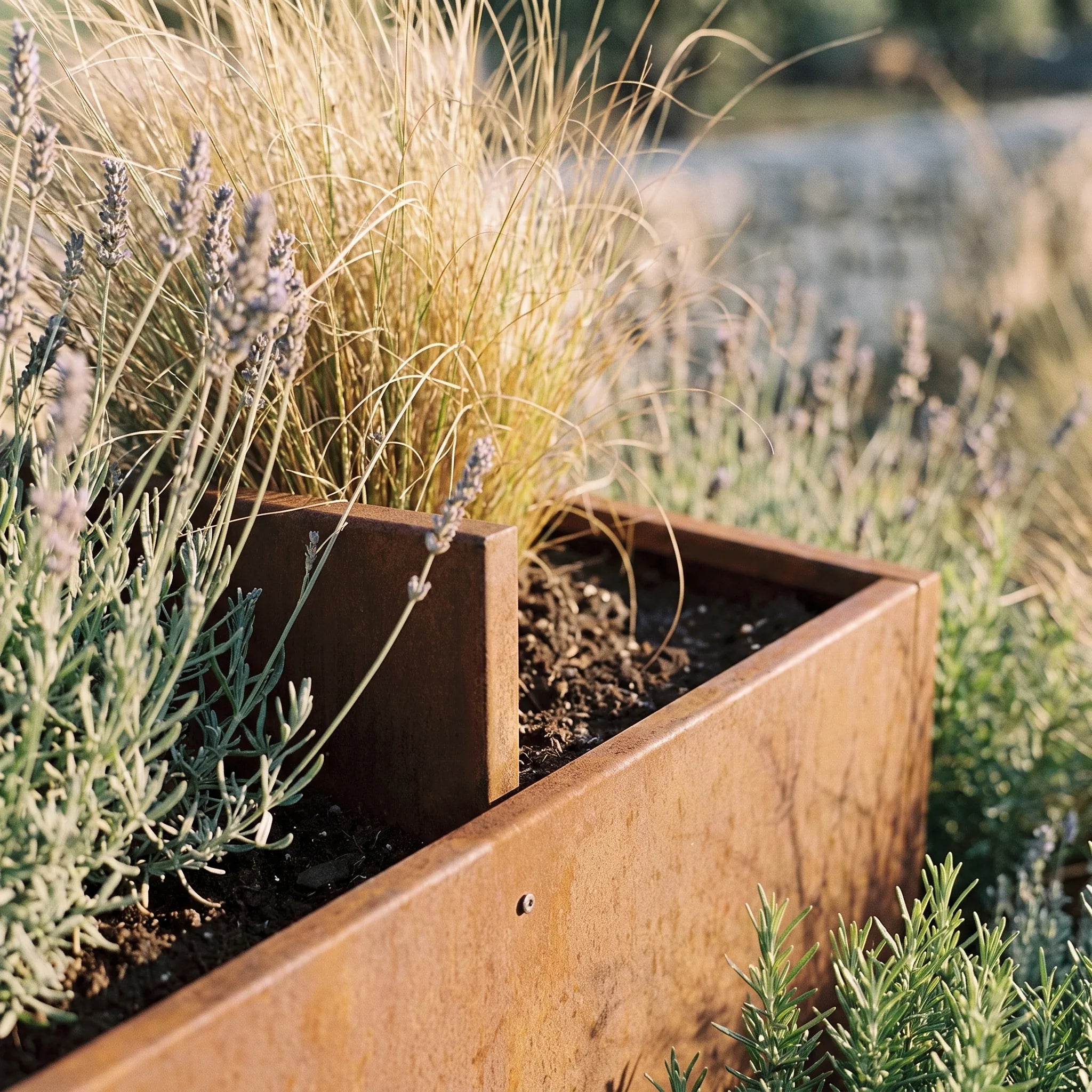 Jardinière surélevée Oliveraie — en cours d'utilisation
