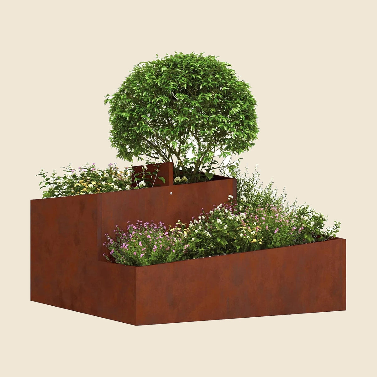Jardinière surélevée Oliveraie — vue d'ensemble sur fond neutre
