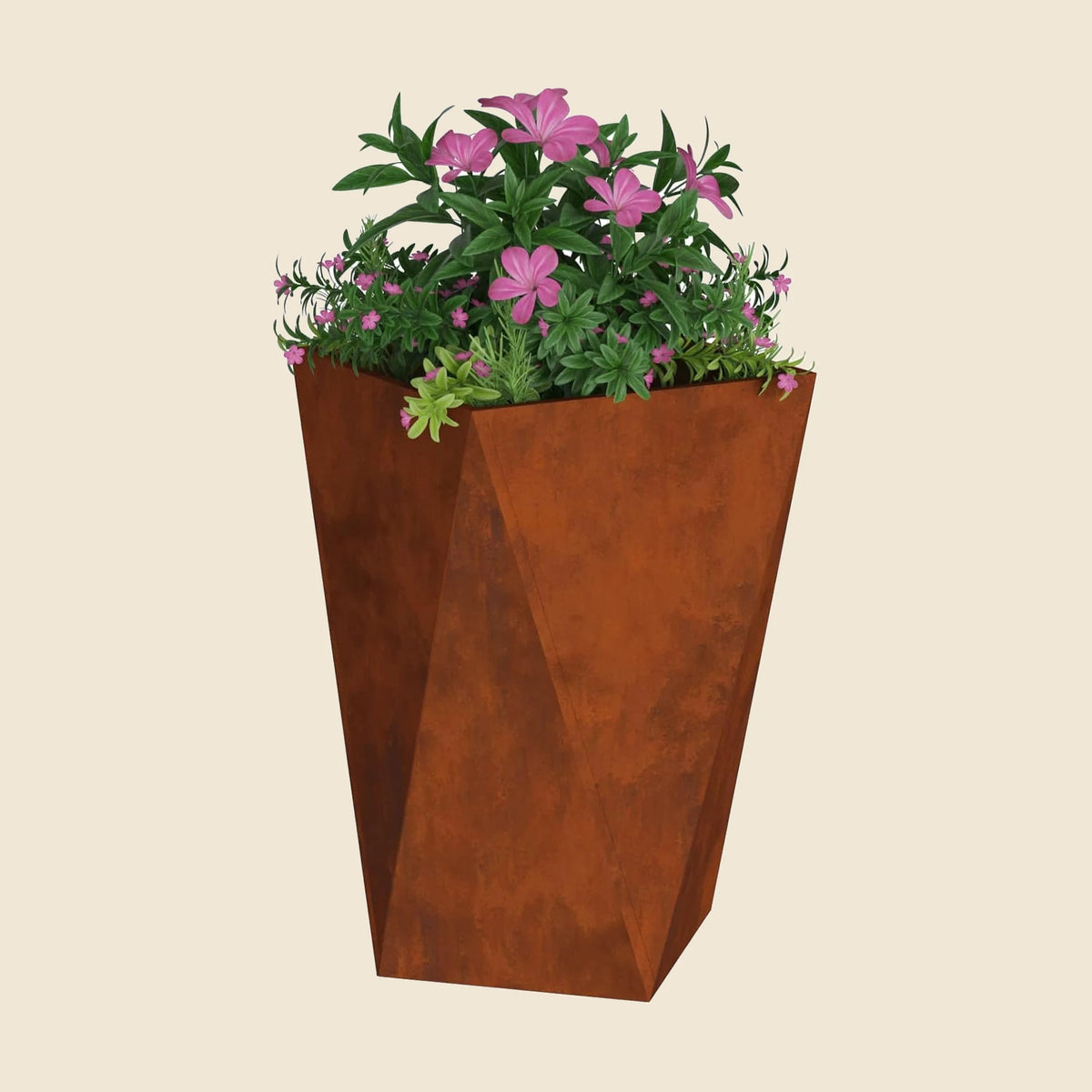 Lot de 2 jardinières hautes Cyprès — vue d'ensemble sur fond neutre