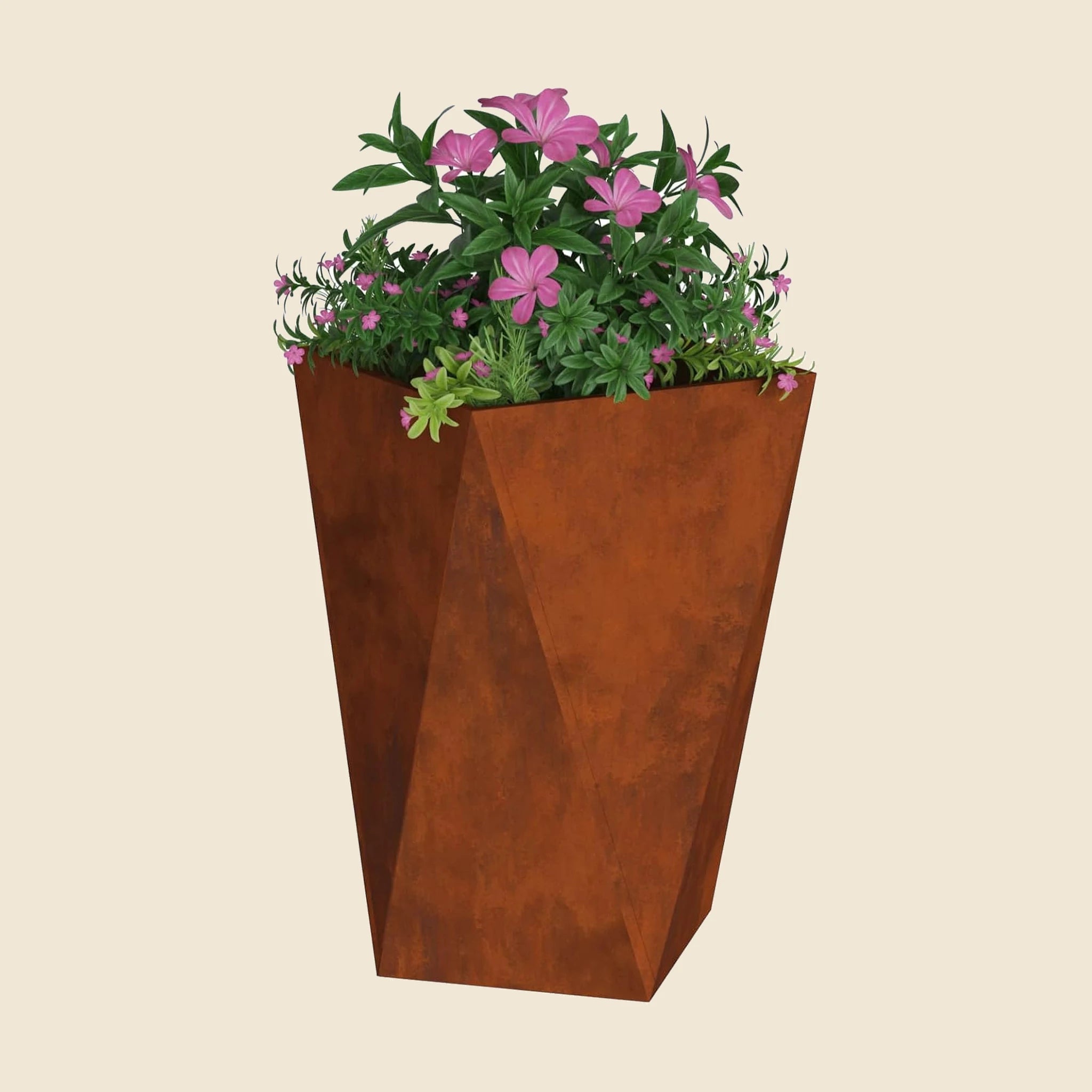 Lot de 2 jardinières hautes Cyprès — vue d'ensemble sur fond neutre