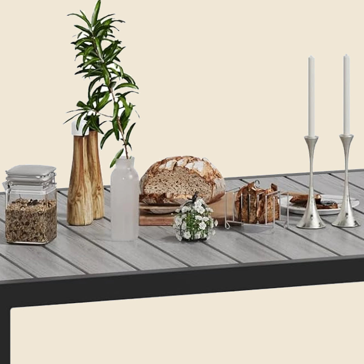Table de jardin Lourmarin — détail de la finition