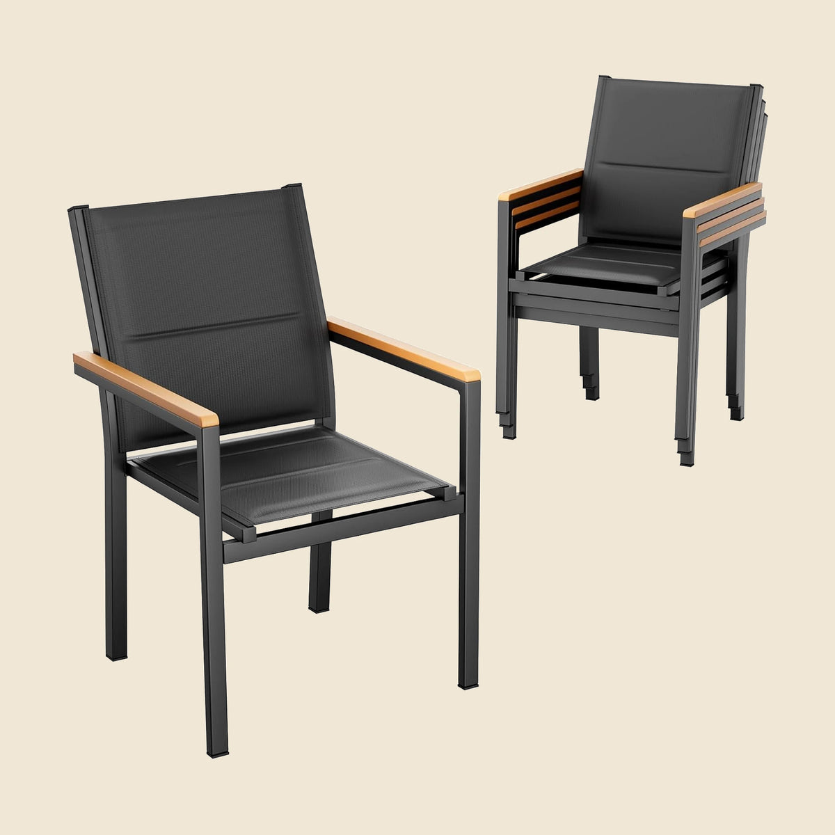 Chaise de jardin empilable Alpilles — vue d'ensemble sur fond neutre