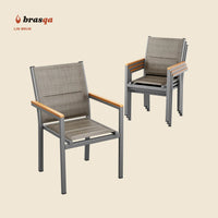 Chaise de jardin empilable Alpilles — coloris Lin marron