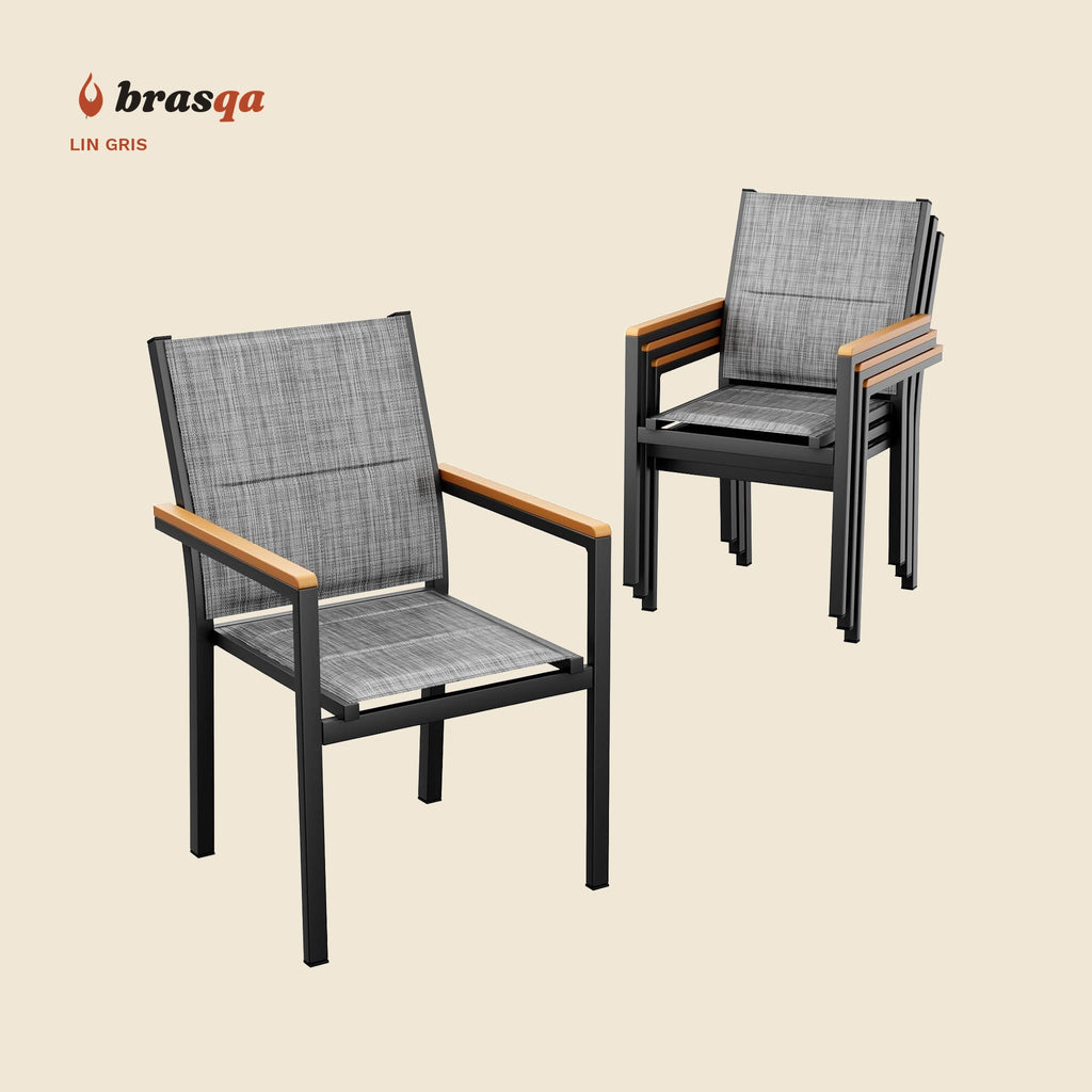 Chaise de jardin empilable Alpilles — coloris Lin gris
