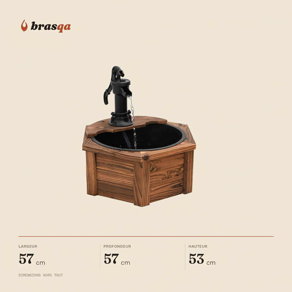 Fontaine de jardin Sorgue — dimensions hors tout