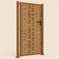 Portillon en acier corten Calade, motif d'appareillage — détail de la patine