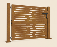 Portillon en acier corten Calade, motif d'appareillage — vue d'ensemble