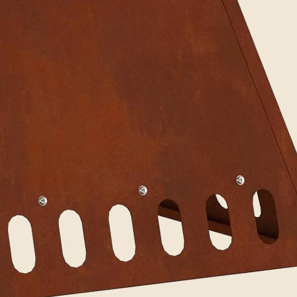 Brasero en acier corten Restanque — détail de la finition