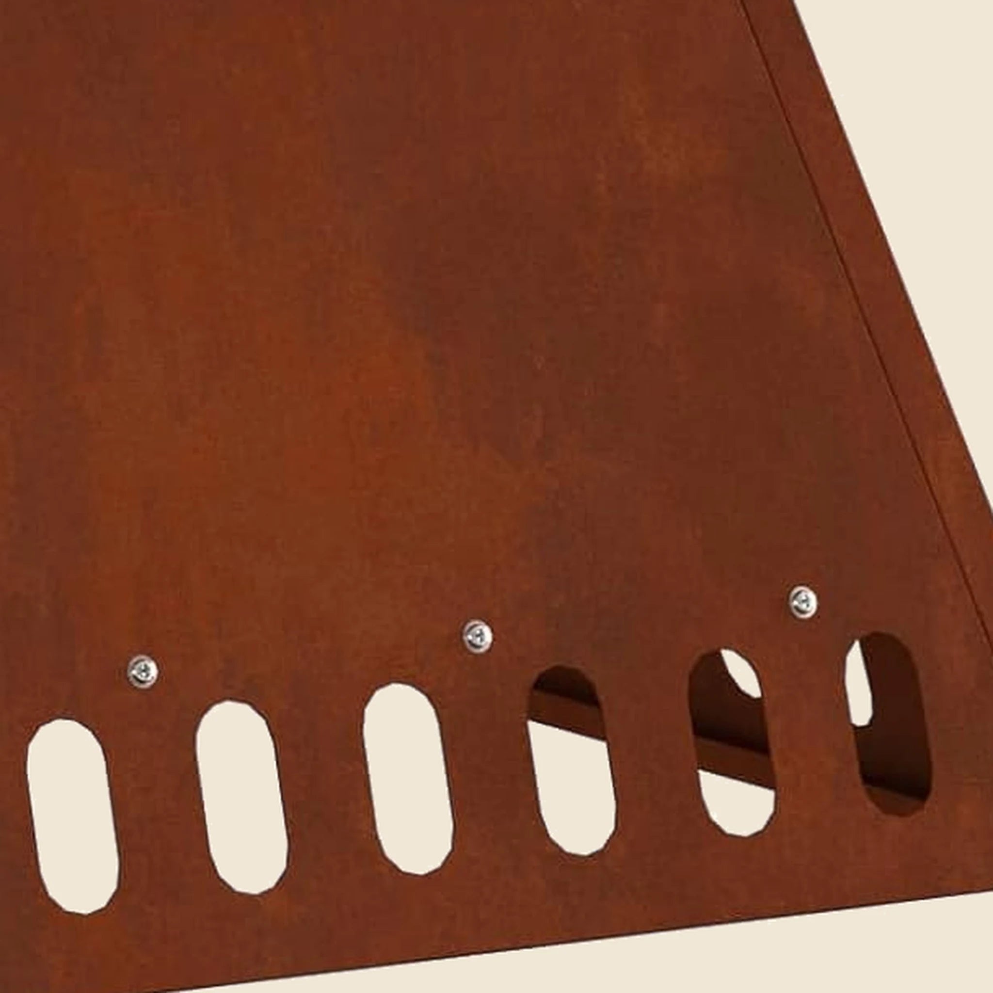 Brasero en acier corten Restanque — détail de la finition