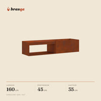 Brasero long à rangement Salin — dimensions hors tout